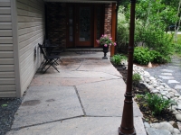 Flagstone Front Walk with Seating Area